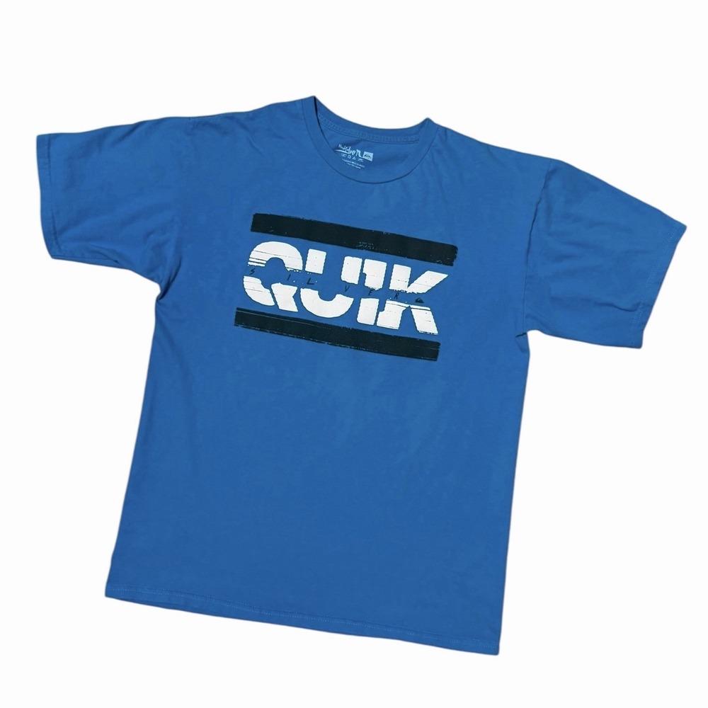 Quiksilver Quick Blue Surf Graphic T Shirt Mens Large Big‎ Logo Y2K